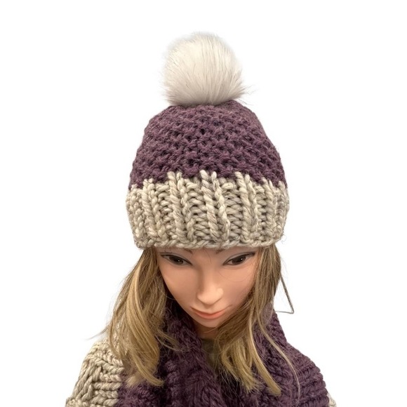 Handmade Knit Winter Hat and Large Infinity Scarf. main image 9